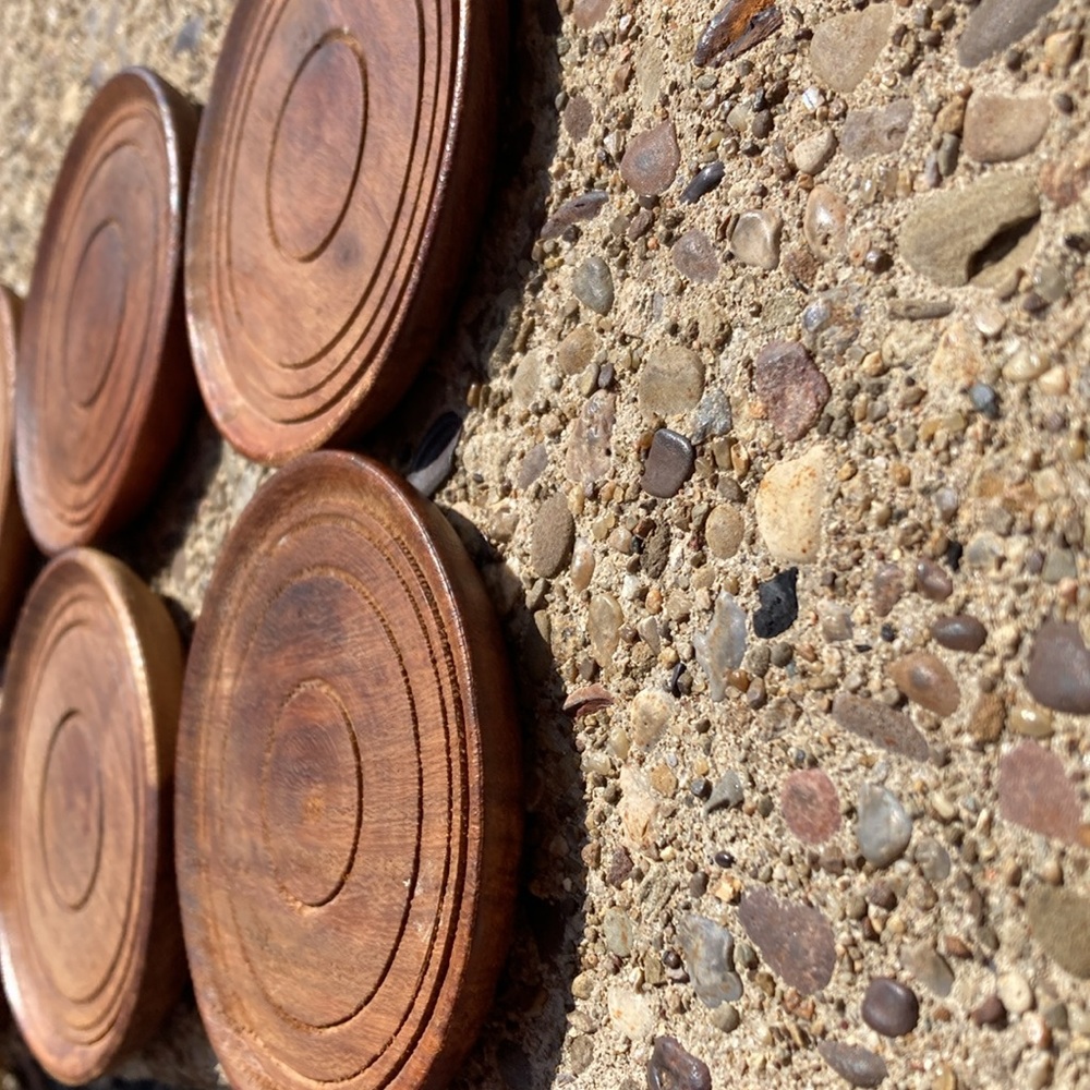 Wood Vintage coaster set - Picture 12 of 12